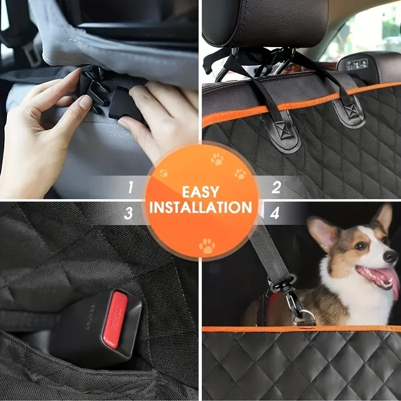 Waterproof Rear Seat Cover for Pets – Scratch-Resistant, Easy to Install, for Dogs and Cats