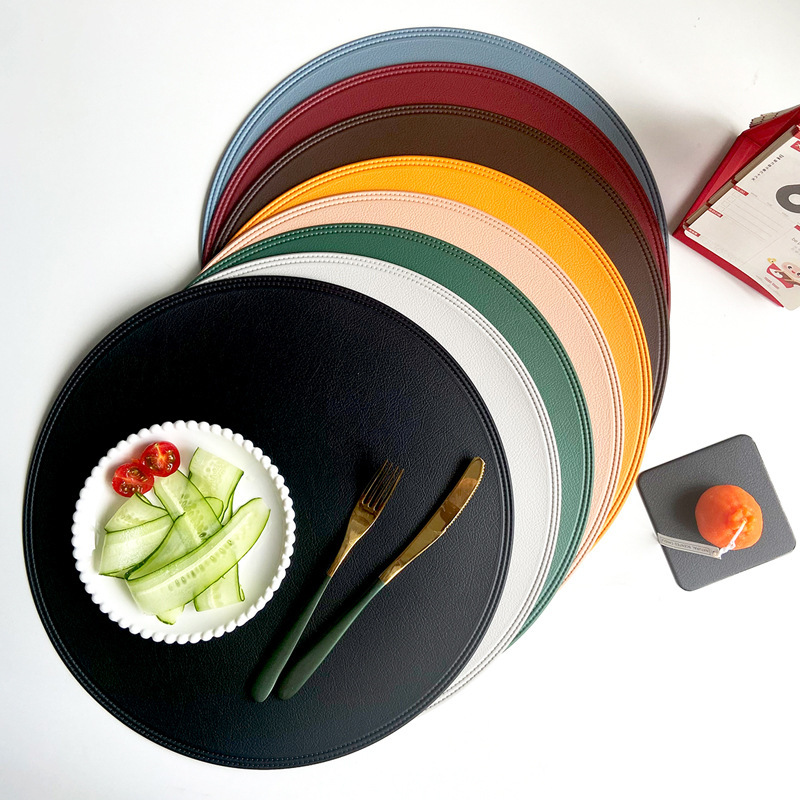 Waterproof Round Leather Placemat