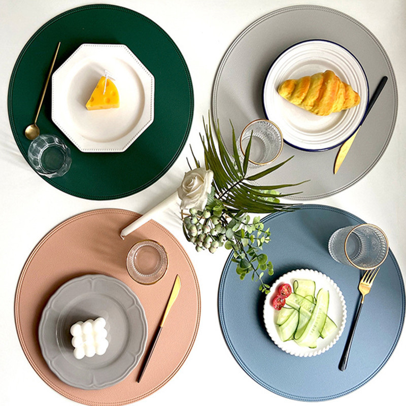 Waterproof Round Leather Placemat