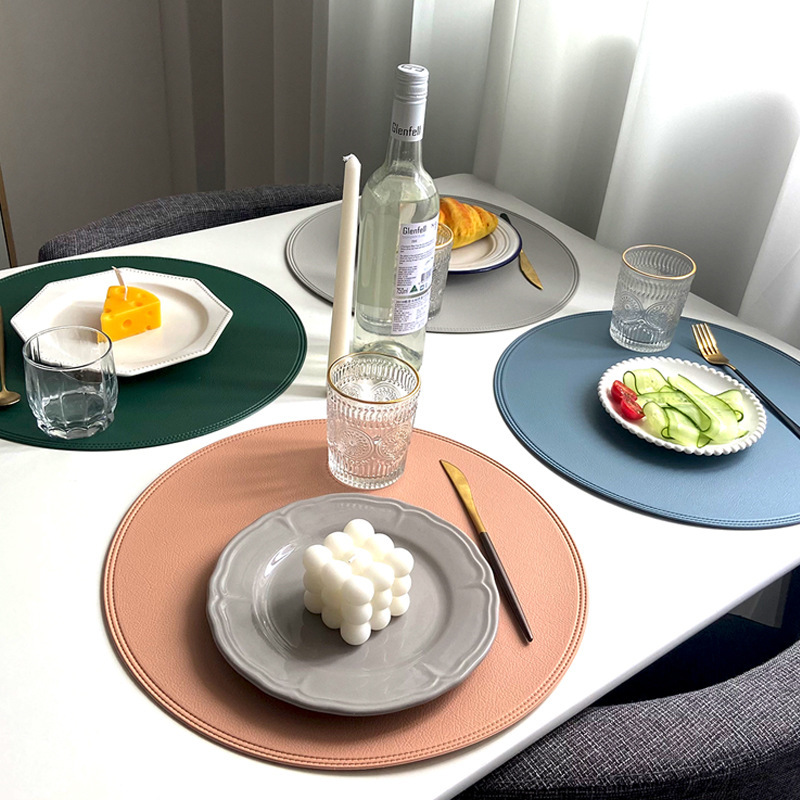 Waterproof Round Leather Placemat