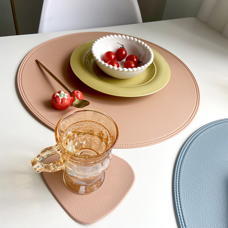 Waterproof Round Leather Placemat