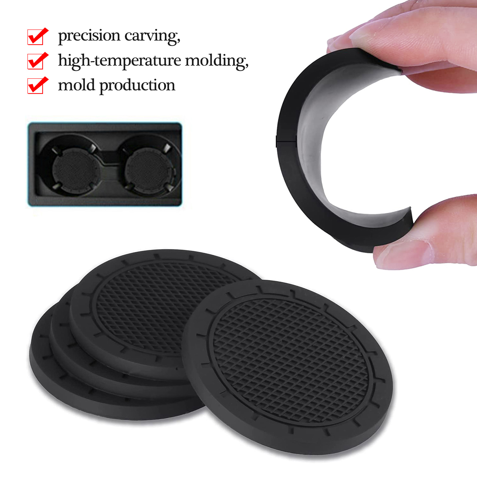 Waterproof Rubber Car Drink Coasters (2 pcs) Waterproof Rubber Car Drink Coasters (2 pcs)