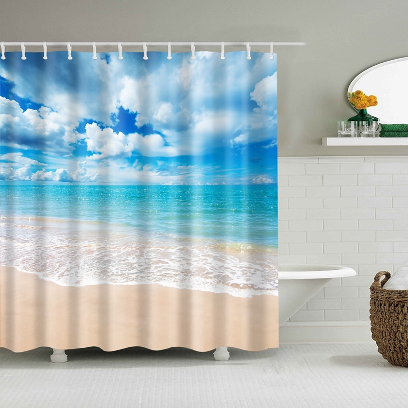 Waterproof Shower Curtain Beach Design Waterproof Shower Curtain Beach Design