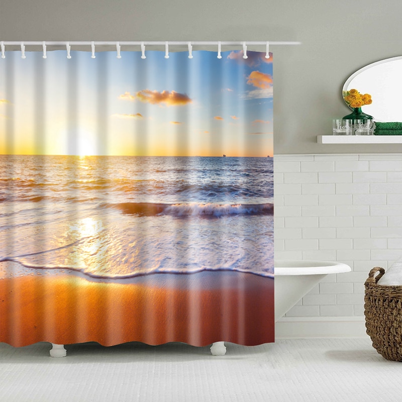 Waterproof Shower Curtain Beach Design Waterproof Shower Curtain Beach Design