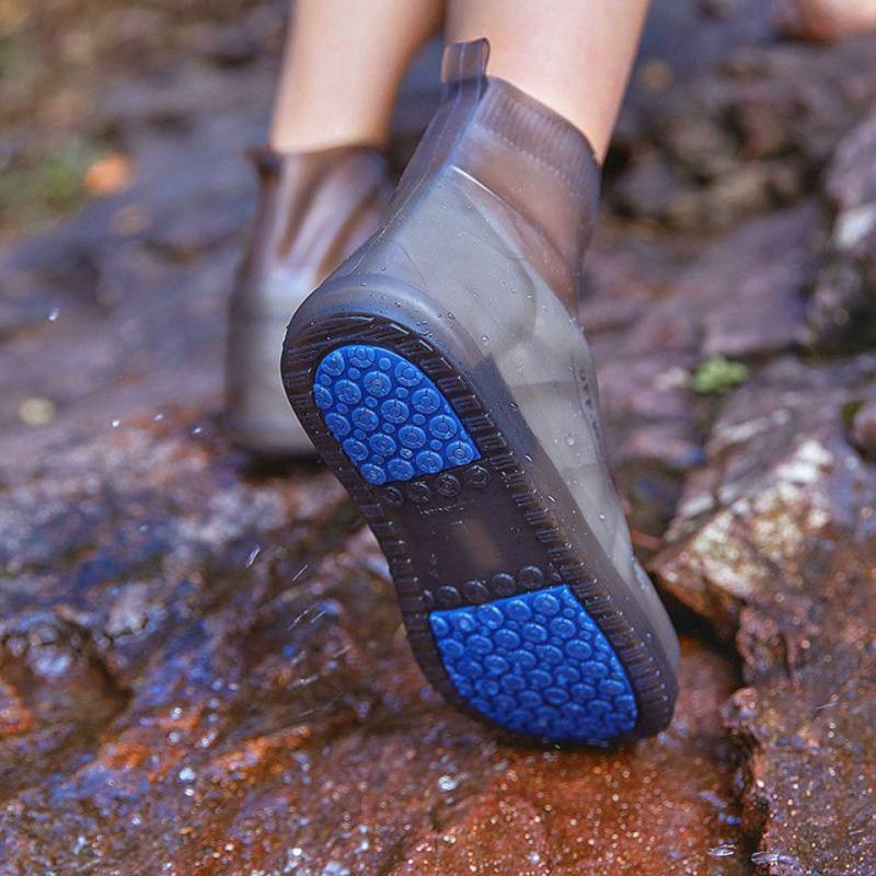Waterproof Silicone Shoe Cover High Top Rain Boots Cover Non-slip Shoes Protector Outdoor Reusable Thickened Footwear