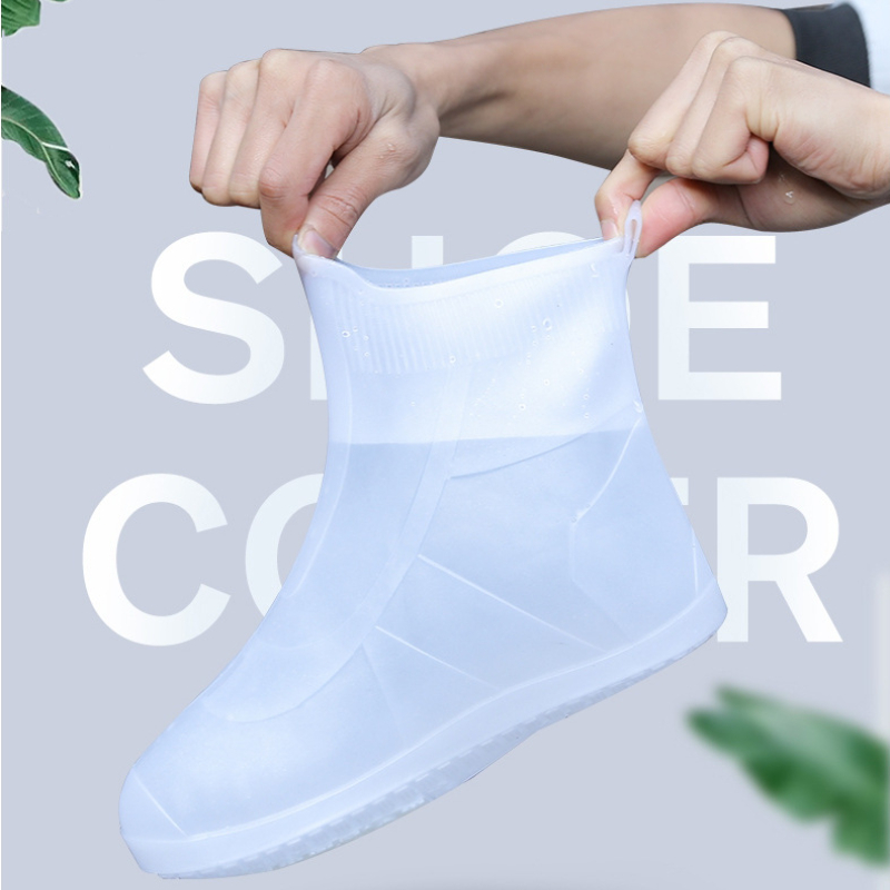 Waterproof Silicone Shoe Cover High Top Rain Boots Cover Non-slip Shoes Protector Outdoor Reusable Thickened Footwear