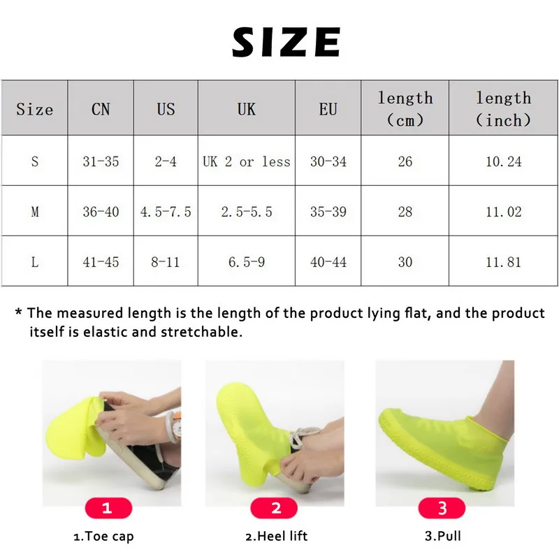 Waterproof Silicone Shoe Covers Reusable Non-Slip Wear-Resistant Rain Shoe Covers Protector Anti-Slip Boot For Outdoor Waterproof Silicone Shoe Covers Reusable Non-Slip Wear-Resistant Rain Shoe Covers Protector Anti-Slip Boot For Outdoor