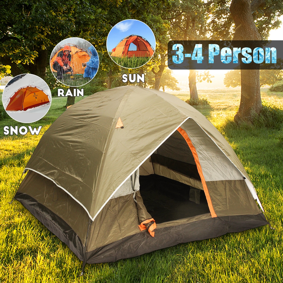 Waterproof Tent 4-Person Camping Shelter Waterproof Tent 4-Person Camping Shelter