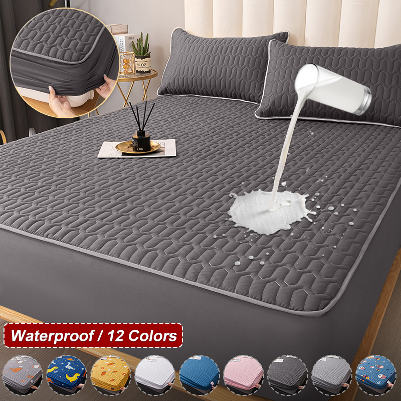 Waterproof Thicken Mattress Pad Protector Adjustable Fitted Sheets Bed Covers Anti-bacterial Pad for Bed Waterproof Thicken Mattress Pad Protector Adjustable Fitted Sheets Bed Covers Anti-bacterial Pad for Bed