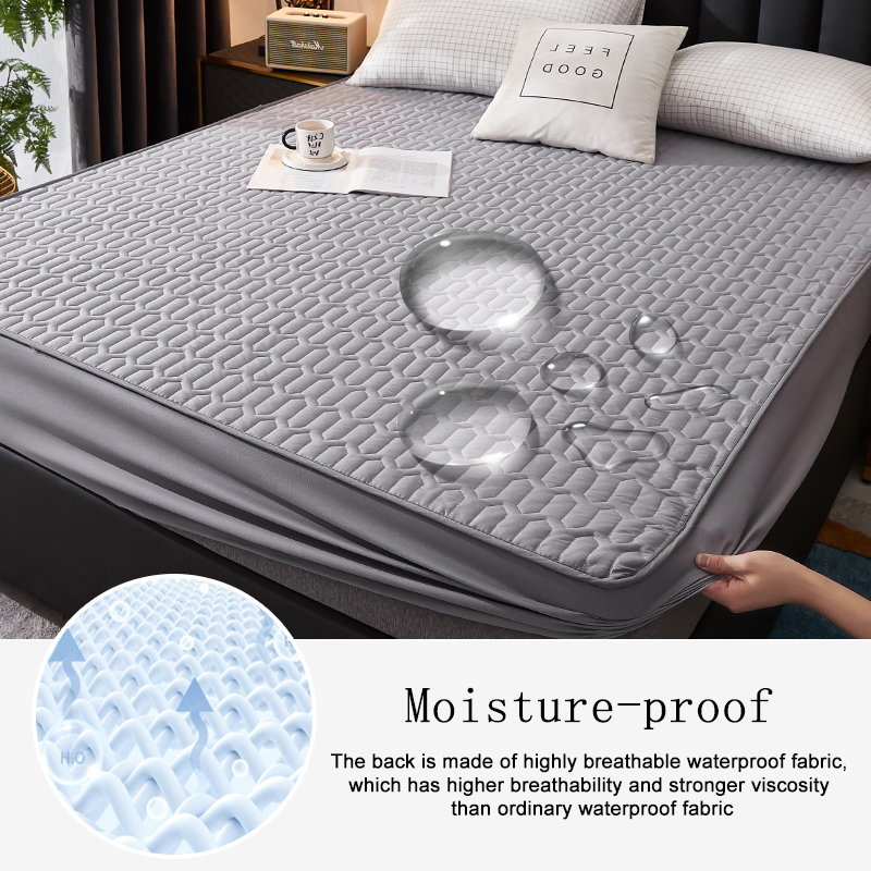 Waterproof Thicken Mattress Pad Protector Adjustable Fitted Sheets Bed Covers Anti-bacterial Pad for Bed Waterproof Thicken Mattress Pad Protector Adjustable Fitted Sheets Bed Covers Anti-bacterial Pad for Bed