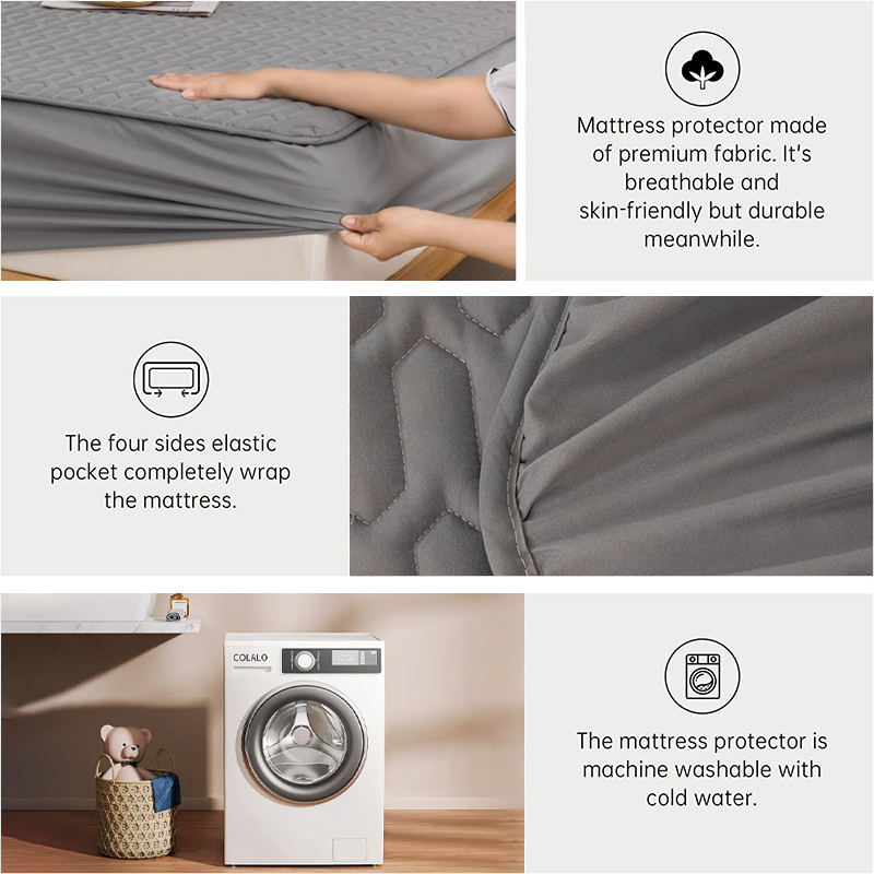 Waterproof Thicken Mattress Pad Protector Adjustable Fitted Sheets Bed Covers Anti-bacterial Pad for Bed Waterproof Thicken Mattress Pad Protector Adjustable Fitted Sheets Bed Covers Anti-bacterial Pad for Bed