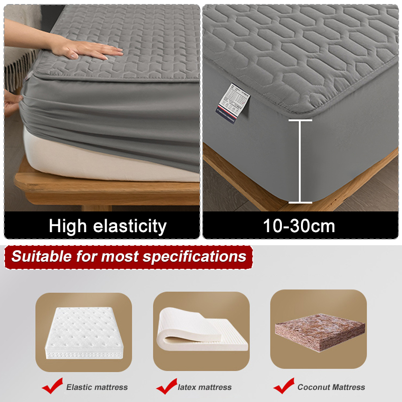 Waterproof Thicken Mattress Pad Protector Adjustable Fitted Sheets Bed Covers Anti-bacterial Pad for Bed Waterproof Thicken Mattress Pad Protector Adjustable Fitted Sheets Bed Covers Anti-bacterial Pad for Bed