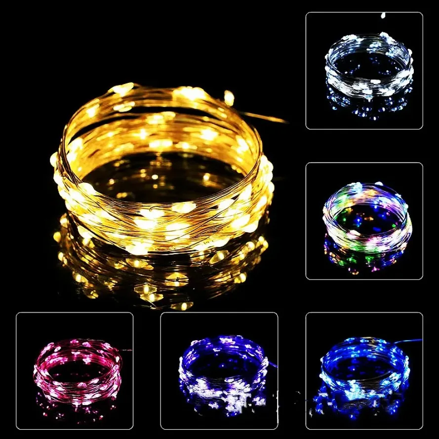 Waterproof USB LED Lights String Copper Wire Fairy Garland Light Lamp Christmas Wedding Party Holiday Lighting wreath