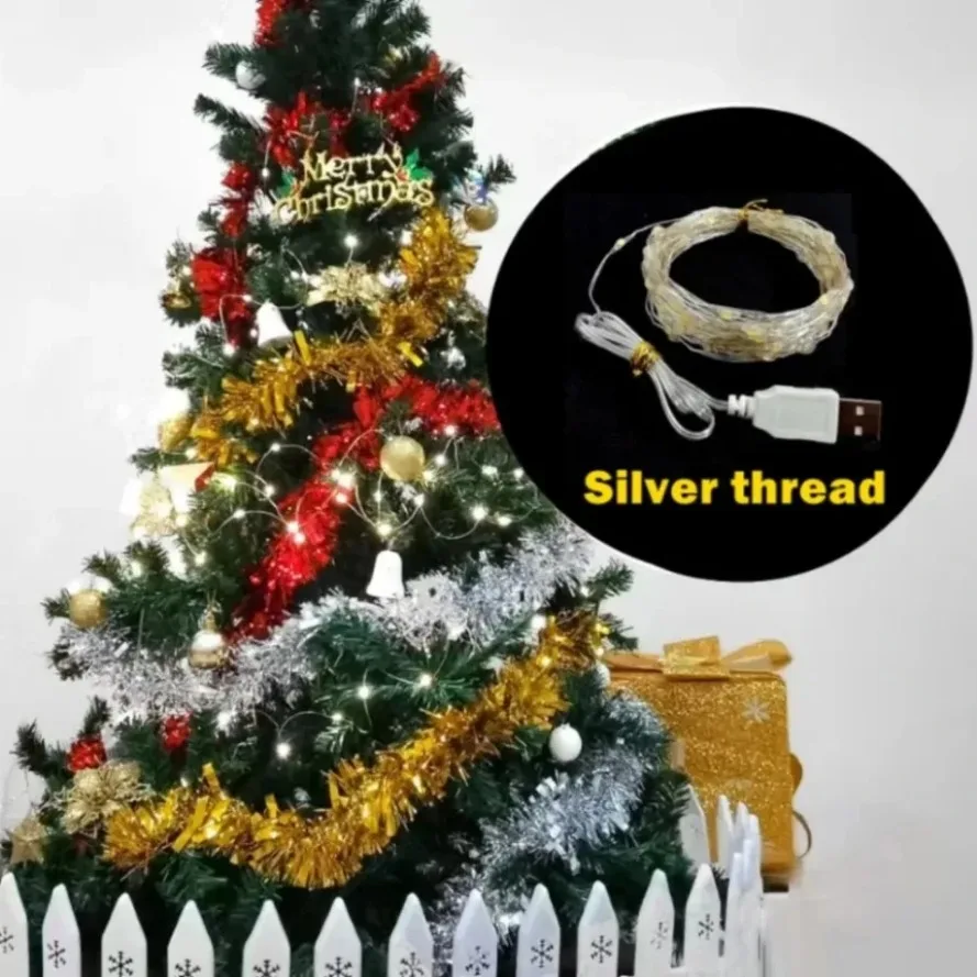 Waterproof USB LED Lights String Copper Wire Fairy Garland Light Lamp Christmas Wedding Party Holiday Lighting wreath