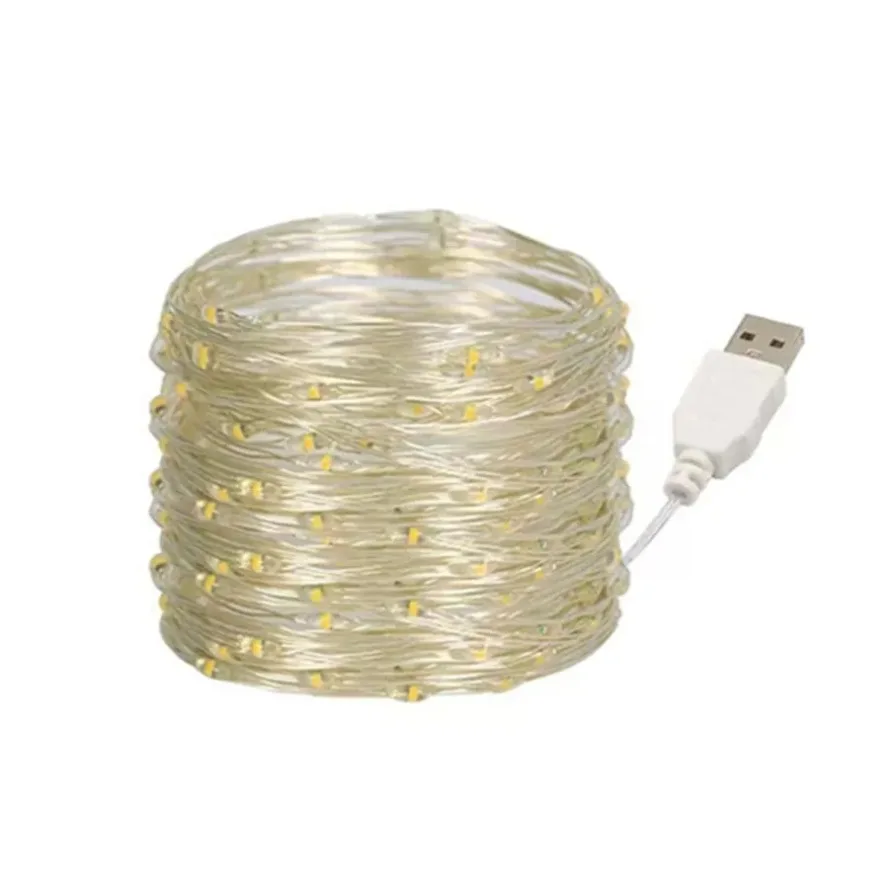 Waterproof USB LED Lights String Copper Wire Fairy Garland Light Lamp Christmas Wedding Party Holiday Lighting wreath