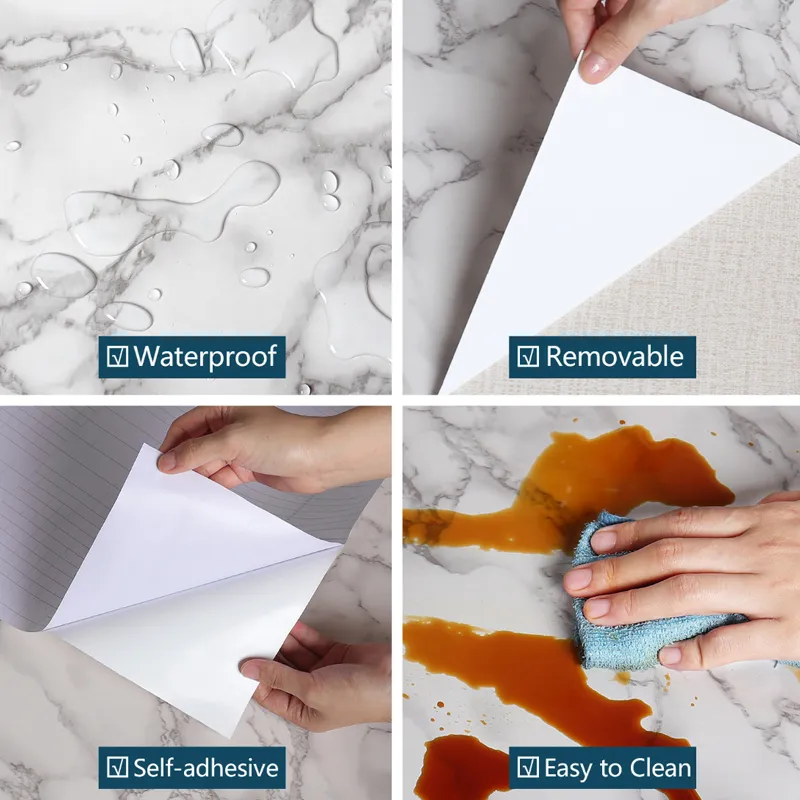 Waterproof Vinyl Self Adhesive Marble Wallpaper Waterproof Vinyl Self Adhesive Marble Wallpaper