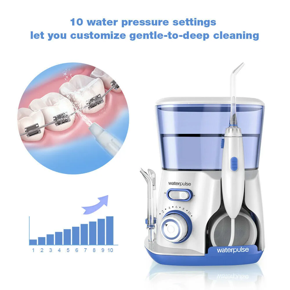 Waterpulse V300G Oral Irrigator 5pcs Tips Dental Water Flosser Electric Cleaner 800ml Oral Hygiene Dental Flosser For