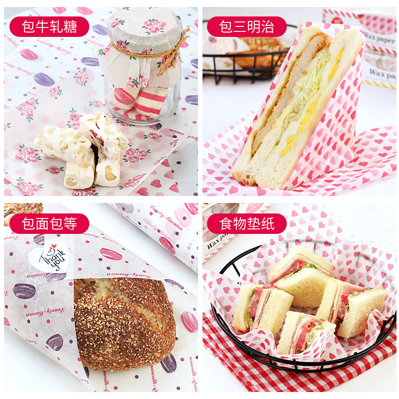 Wax Paper Printed Food Grade Wraps (50pcs)