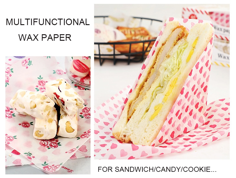 Wax Paper Printed Food Grade Wraps (50pcs)