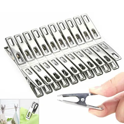 Wear Resistant Stainless Steel Clips for Clothes (20 pcs)