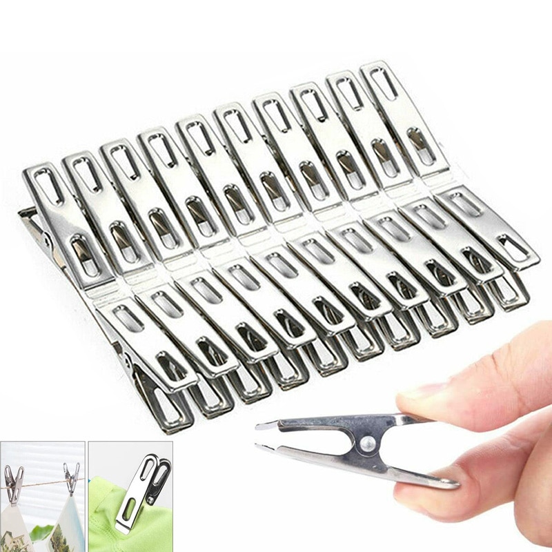 Wear Resistant Stainless Steel Clips for Clothes (20 pcs) Wear Resistant Stainless Steel Clips for Clothes (20 pcs)