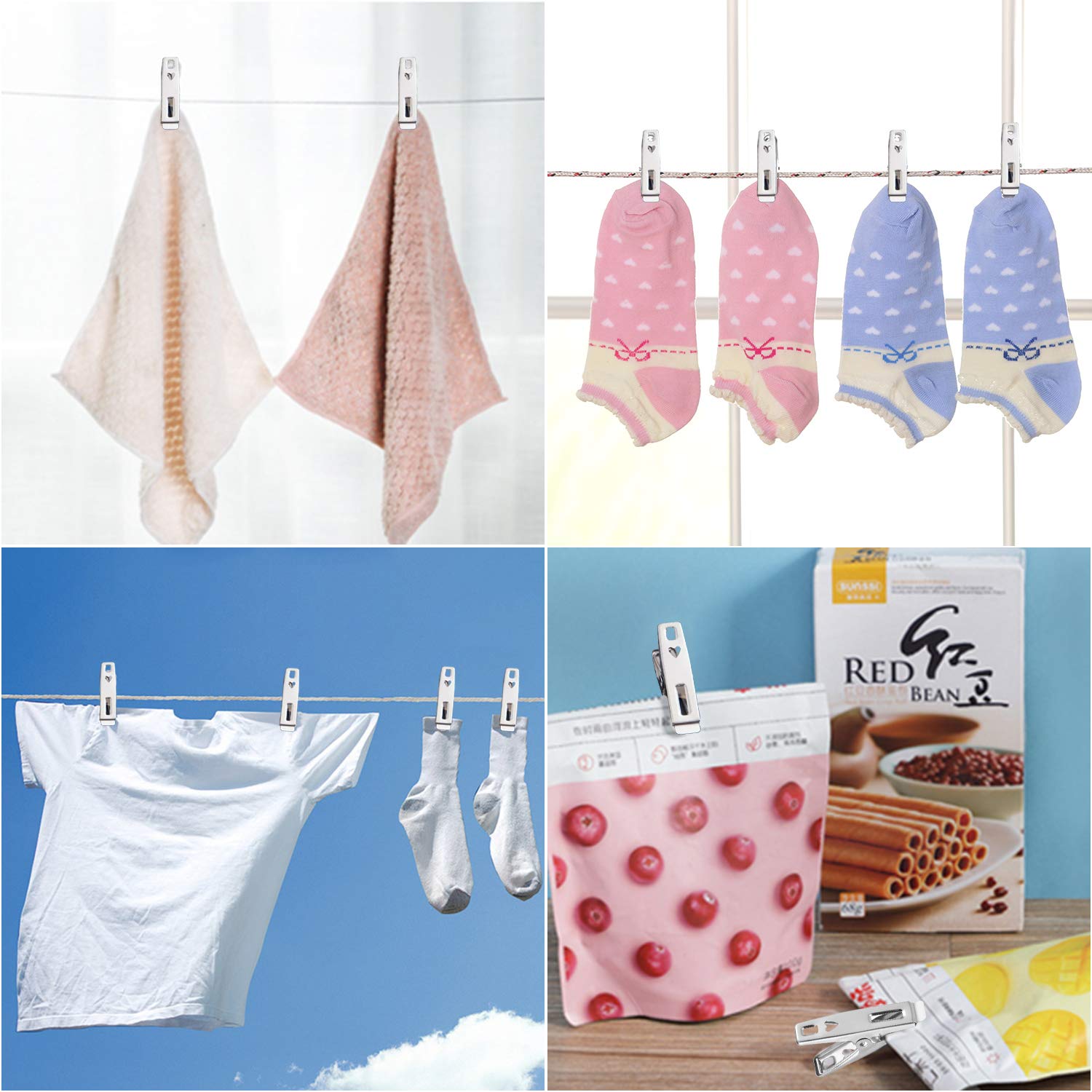 Wear Resistant Stainless Steel Clips for Clothes (20 pcs)