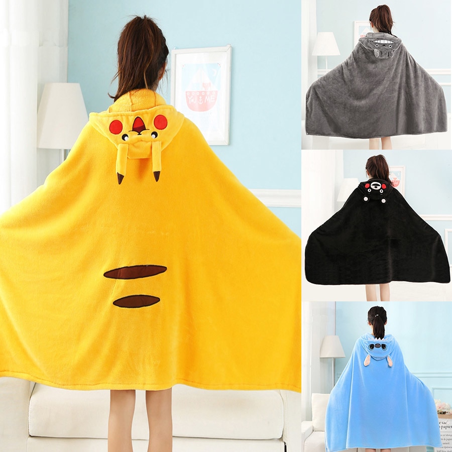 Wearable Blanket Velvet Hooded Cape