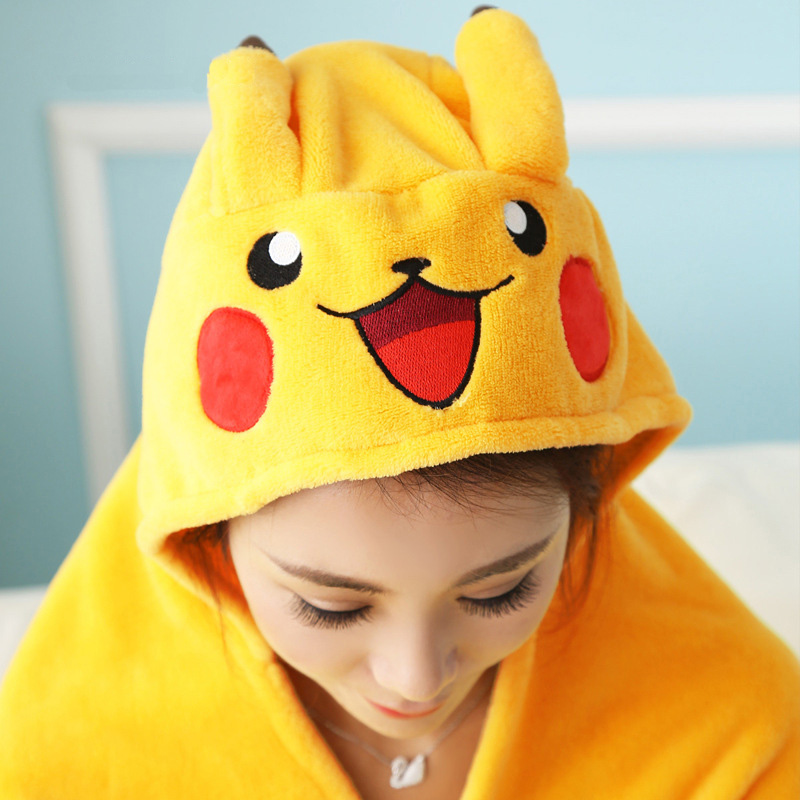 Wearable Blanket Velvet Hooded Cape