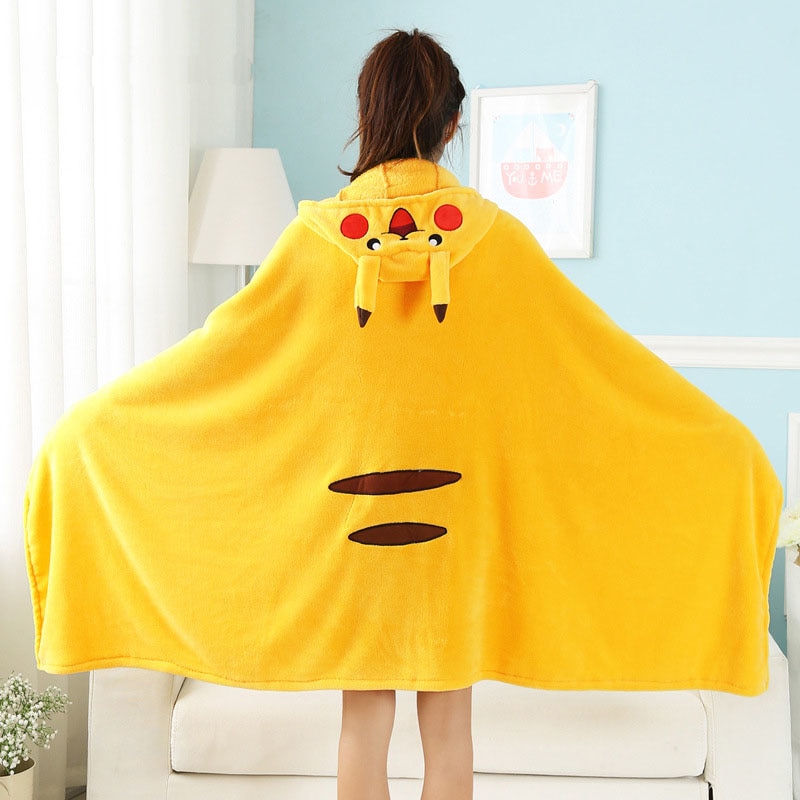 Wearable Blanket Velvet Hooded Cape