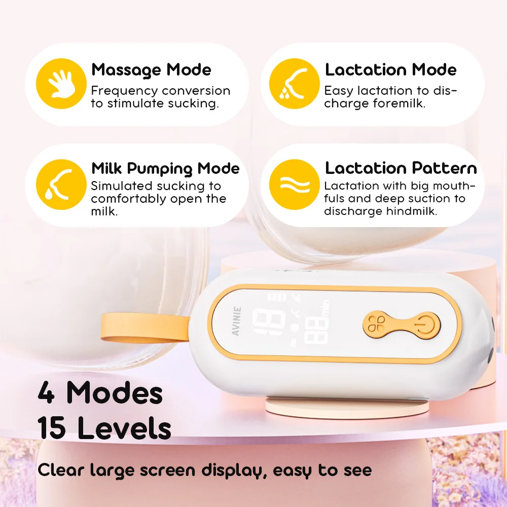 Wearable Breast Pump Portable Low Noise Breastfeeding Pump with 4 Modes 15 Levels Double Electric Breast Milk Pump Wearable Breast Pump Portable Low Noise Breastfeeding Pump with 4 Modes 15 Levels Double Electric Breast Milk Pump