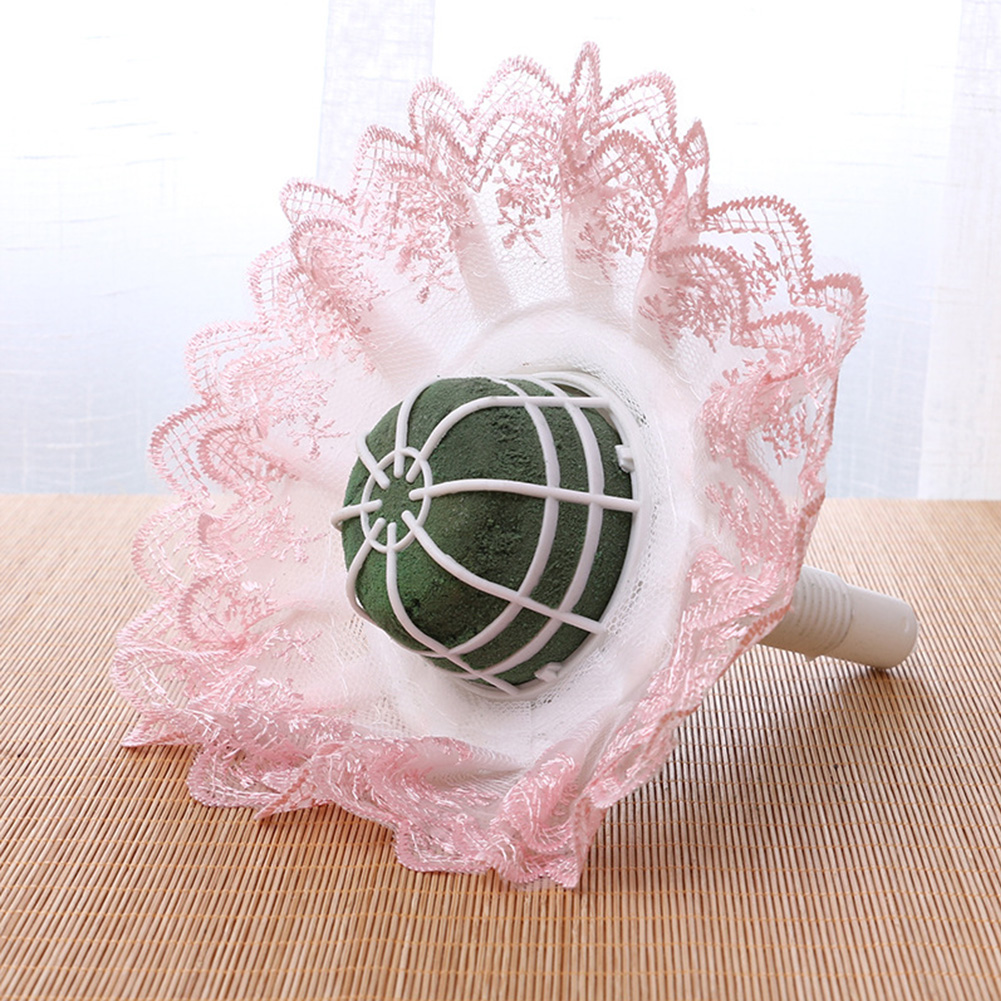 Wedding Bouquet Holder with Lace Collar Wedding Bouquet Holder with Lace Collar