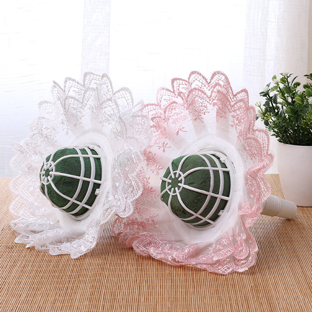 Wedding Bouquet Holder with Lace Collar Wedding Bouquet Holder with Lace Collar