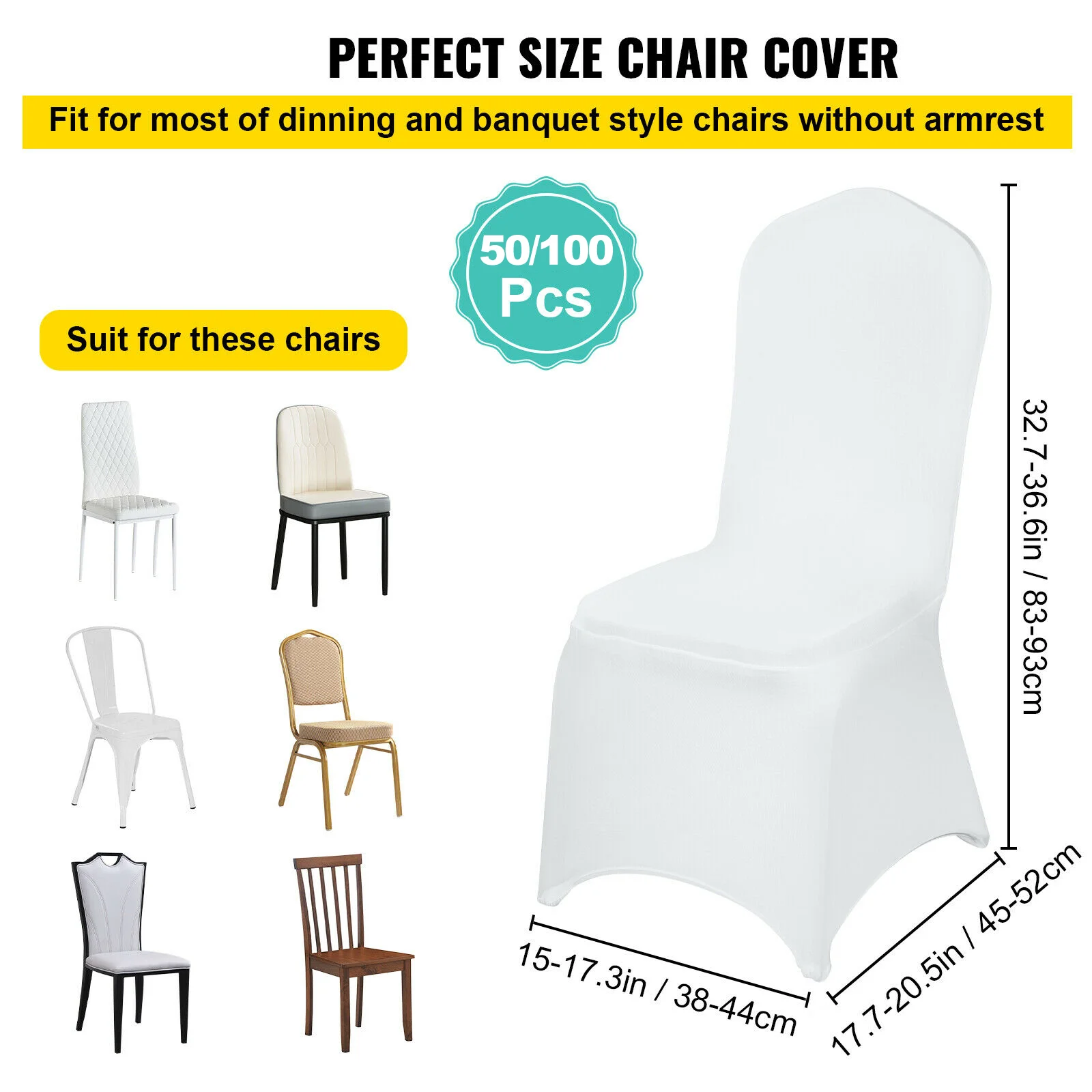 Wedding Chair Covers Spandex 50 or 100 pcs Stretch Slipcover for Restaurant Banquet Hotel Dining Party Universal Chair