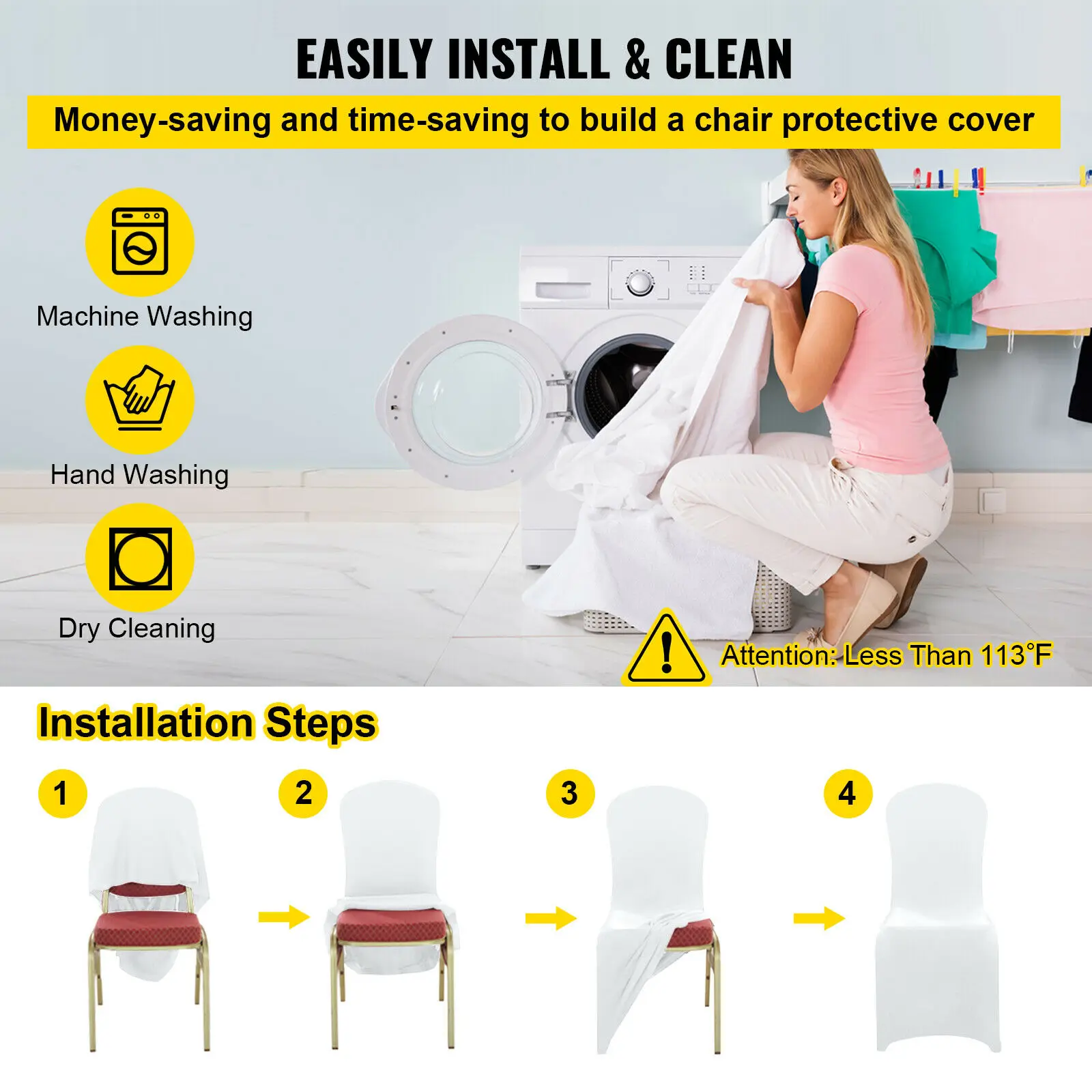 Wedding Chair Covers Spandex 50 or 100 pcs Stretch Slipcover for Restaurant Banquet Hotel Dining Party Universal Chair