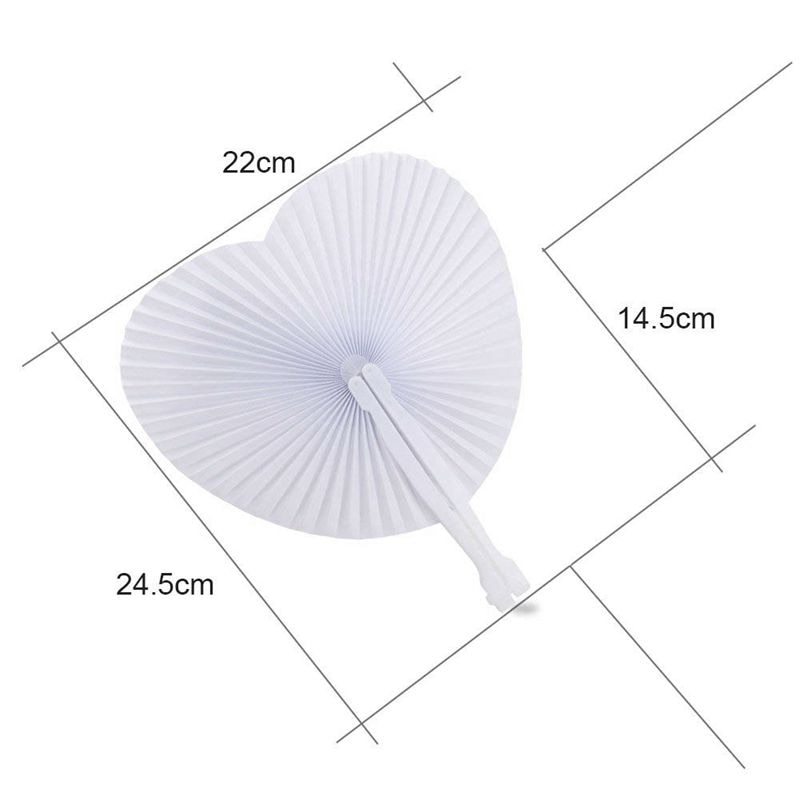 Wedding Fans 60PCS Paper Heart Fans Wedding Fans 60PCS Paper Heart Fans