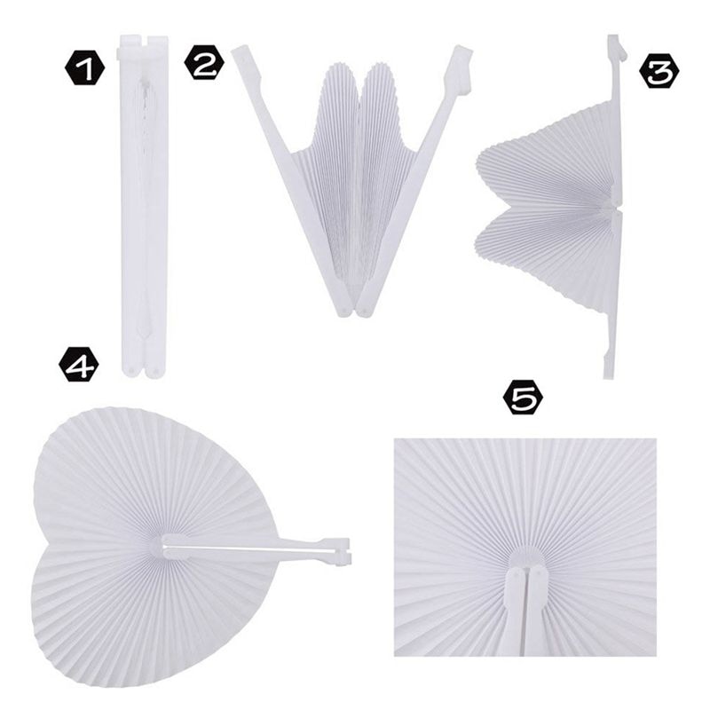 Wedding Fans 60PCS Paper Heart Fans Wedding Fans 60PCS Paper Heart Fans