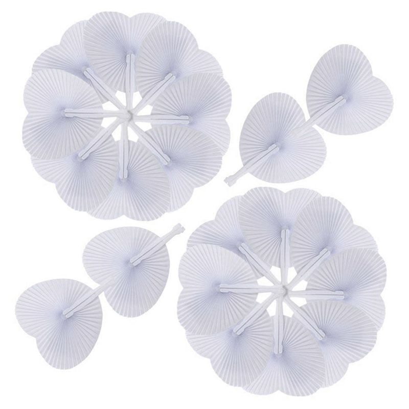 Wedding Fans 60PCS Paper Heart Fans Wedding Fans 60PCS Paper Heart Fans