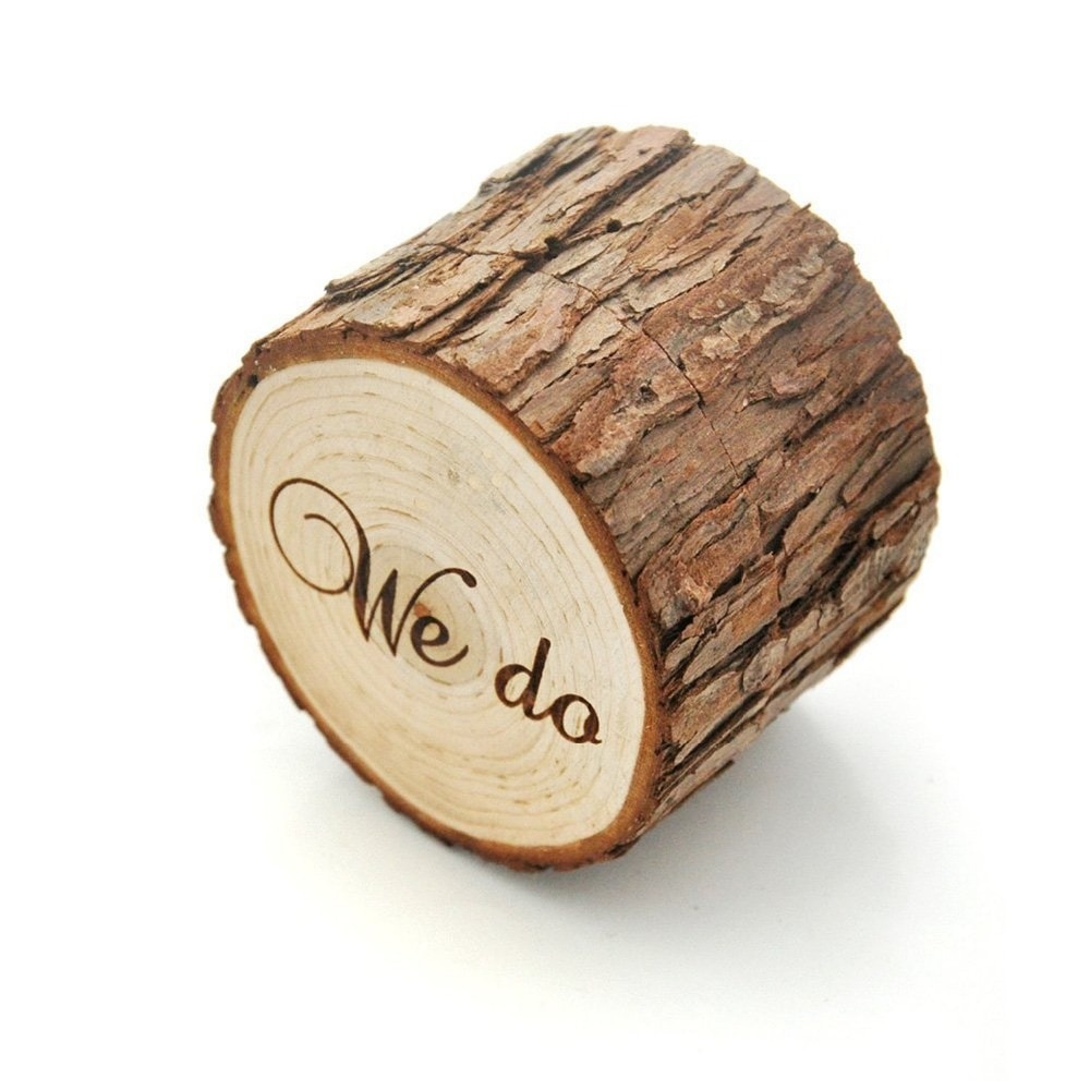 Wedding Ring Holder Rustic Wooden Design