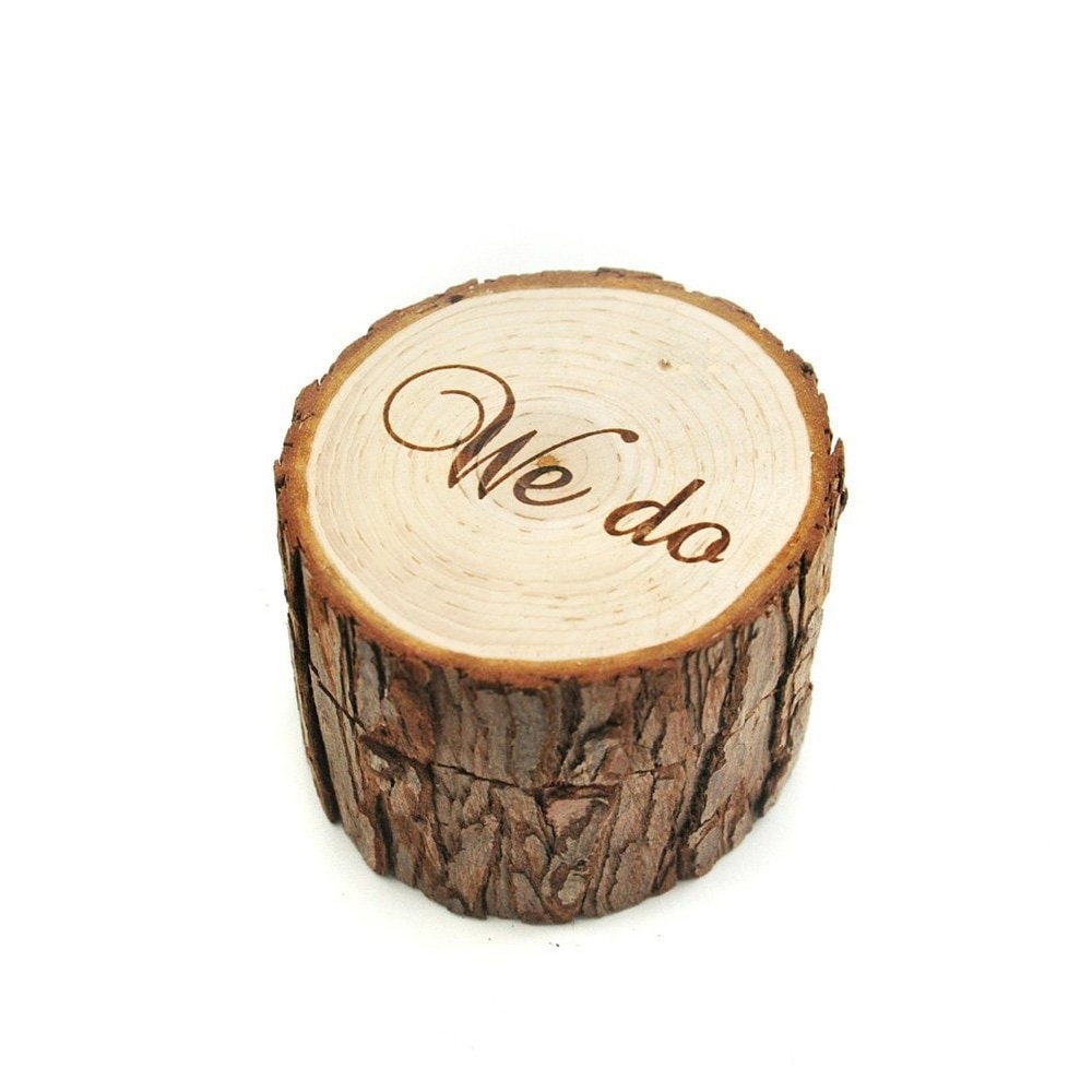 Wedding Ring Holder Rustic Wooden Design