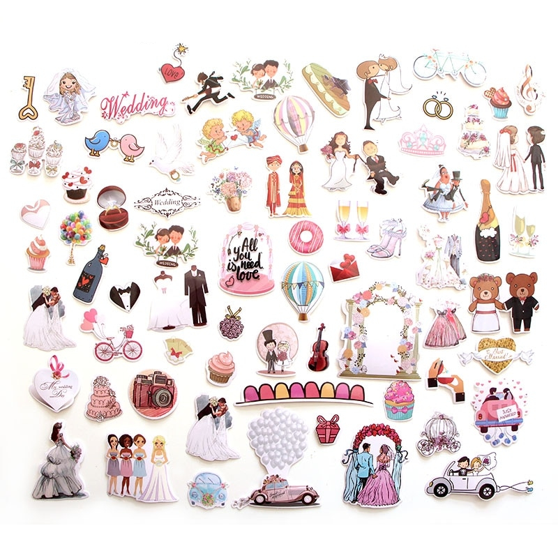 Wedding Stickers 68pcs Craft Decors Wedding Stickers 68pcs Craft Decors
