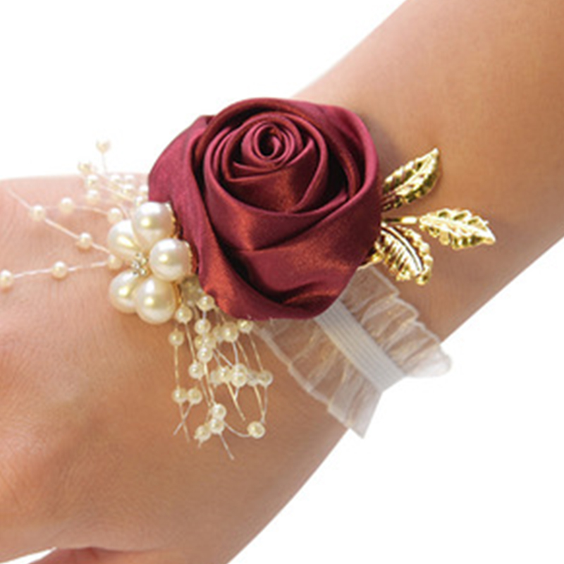 Wedding Wrist Fake Flower Corsage Wedding Wrist Fake Flower Corsage