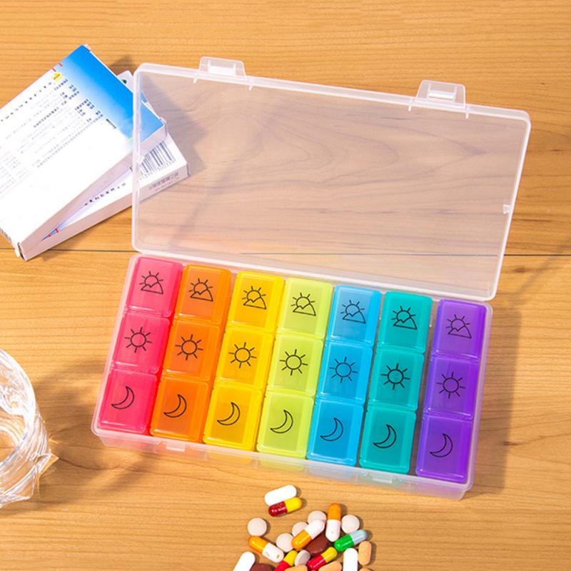 Week Pill Box 21-Grid Medicine Box Week Pill Box 21-Grid Medicine Box