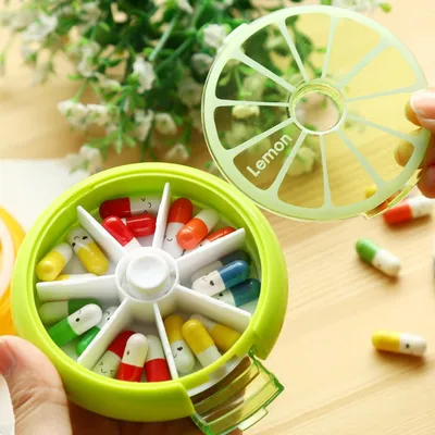 Weekly Pill Box Round Container Weekly Pill Box Round Container