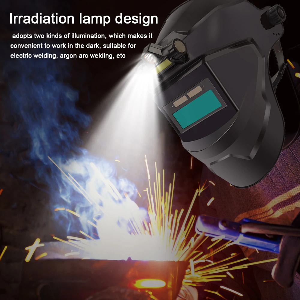 Welding Mask Solar Automatic Dimming Large View True Color 130℃ High Temperature Resistant Welder Auto Darkening