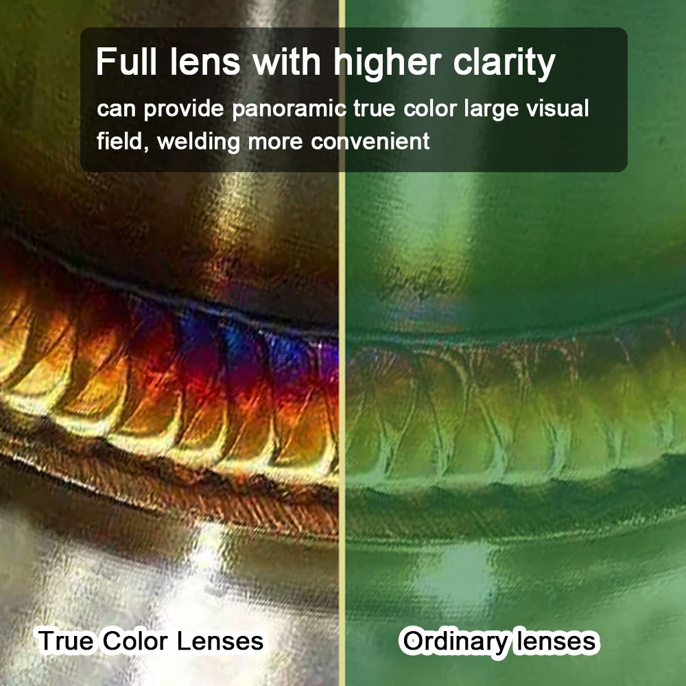 Welding Mask Solar Automatic Dimming Large View True Color 130℃ High Temperature Resistant Welder Auto Darkening