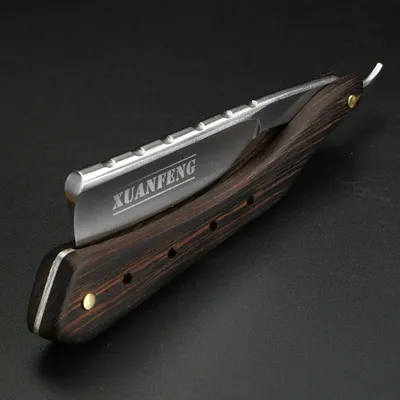 Wenge Wooden Handle Folding Razor Hardened Steel High Hardness Sharp Straight Razor Men's Razor Wenge Wooden Handle Folding Razor Hardened Steel High Hardness Sharp Straight Razor Men's Razor