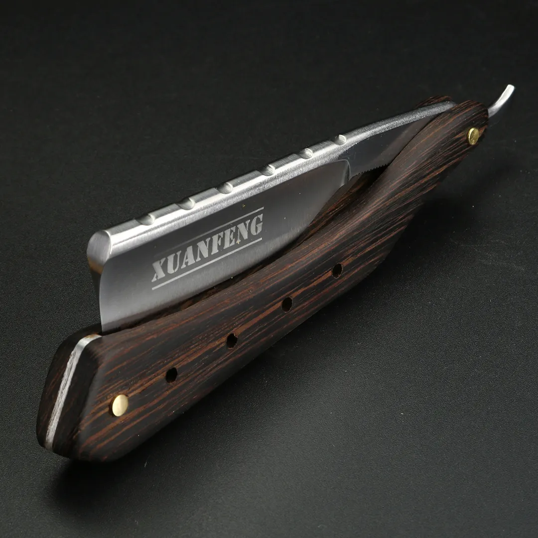 Wenge Wooden Handle Folding Razor Hardened Steel High Hardness Sharp Straight Razor Men's Razor Wenge Wooden Handle Folding Razor Hardened Steel High Hardness Sharp Straight Razor Men's Razor