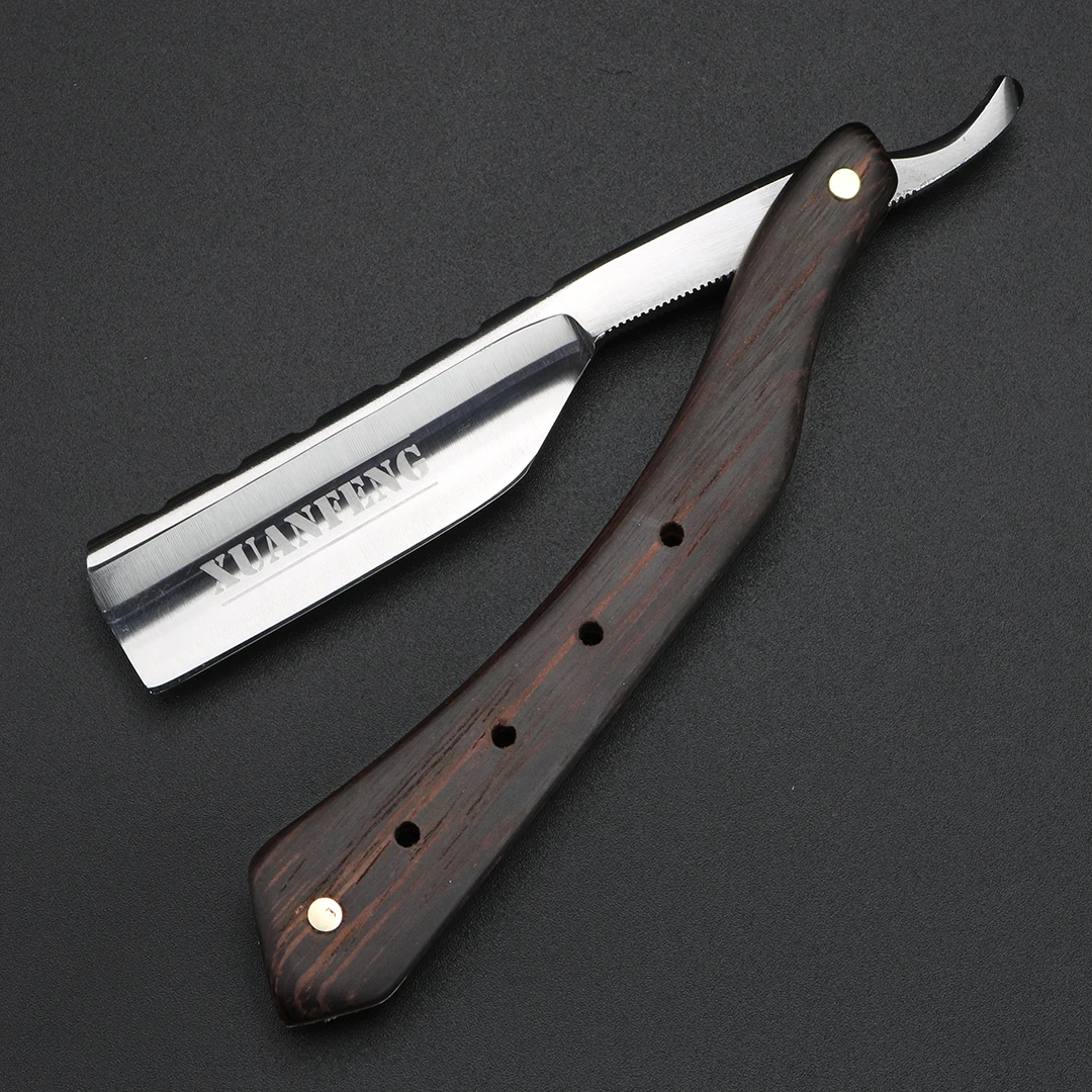 Wenge Wooden Handle Folding Razor Hardened Steel High Hardness Sharp Straight Razor Men's Razor Wenge Wooden Handle Folding Razor Hardened Steel High Hardness Sharp Straight Razor Men's Razor