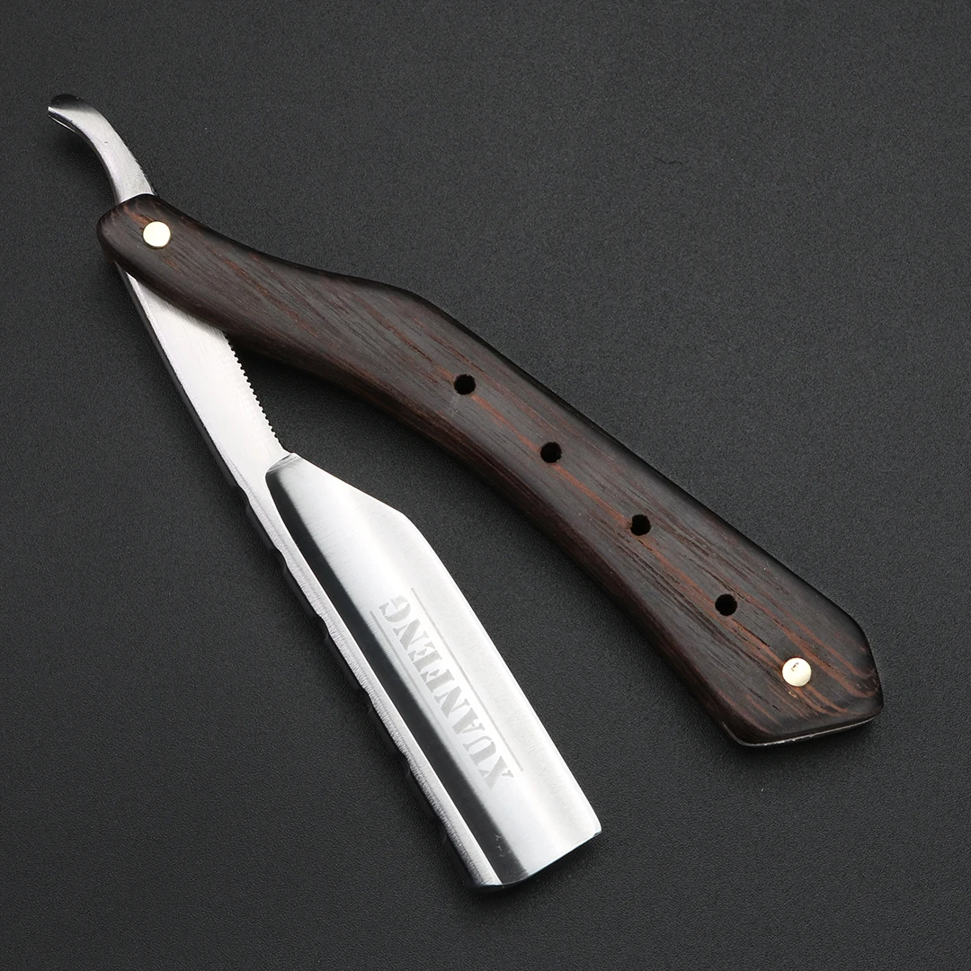Wenge Wooden Handle Folding Razor Hardened Steel High Hardness Sharp Straight Razor Men's Razor Wenge Wooden Handle Folding Razor Hardened Steel High Hardness Sharp Straight Razor Men's Razor