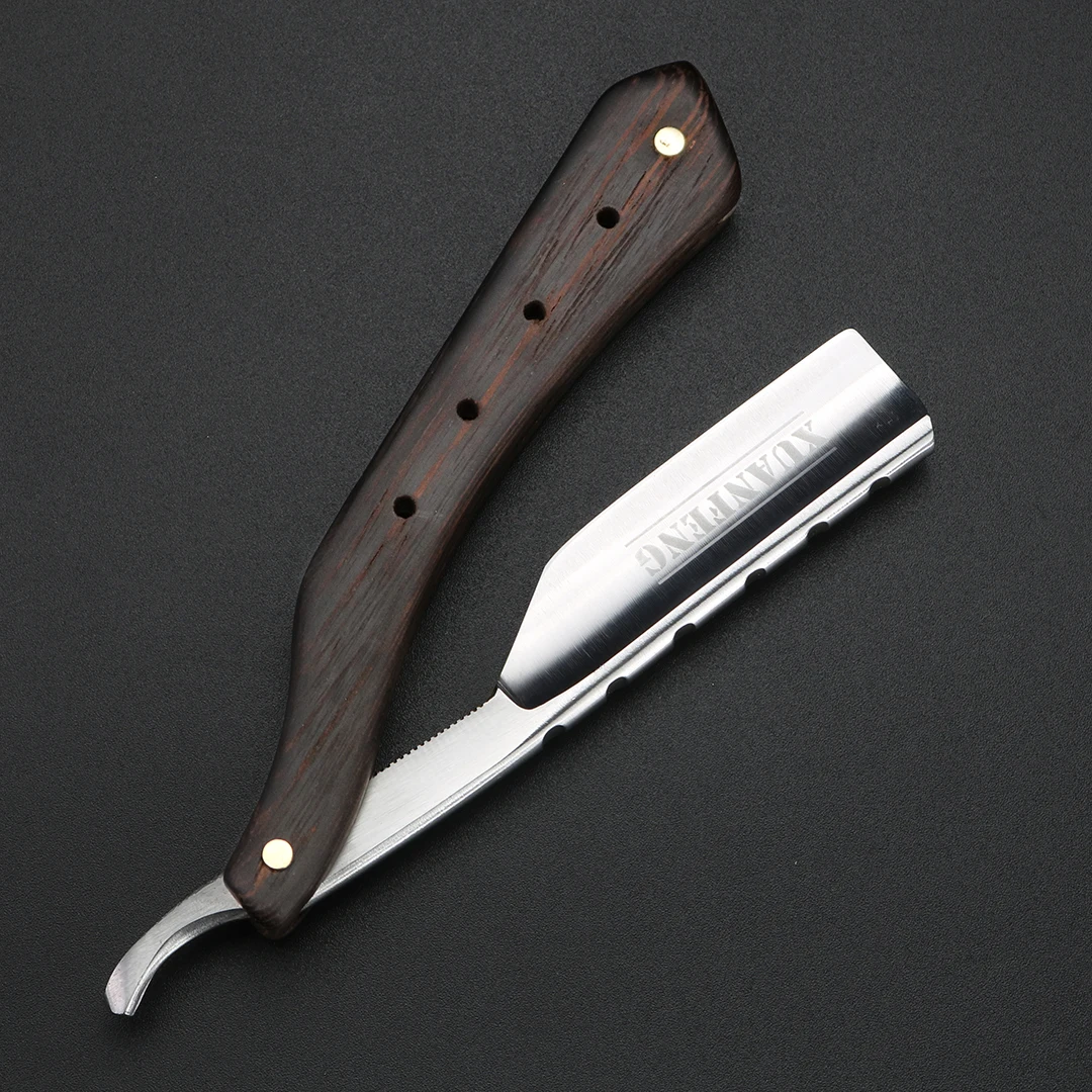 Wenge Wooden Handle Folding Razor Hardened Steel High Hardness Sharp Straight Razor Men's Razor Wenge Wooden Handle Folding Razor Hardened Steel High Hardness Sharp Straight Razor Men's Razor